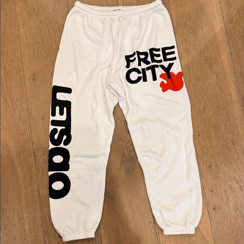 Freecity White Sweatpants Joggers XS